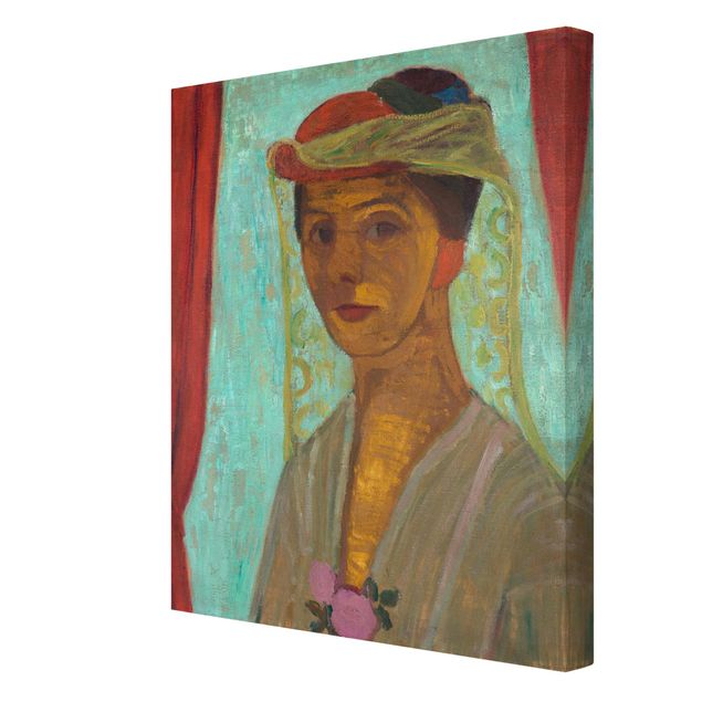 Tableaux reproductions Paula Modersohn-Becker - Autoportrait avec un chapeau et une voilette