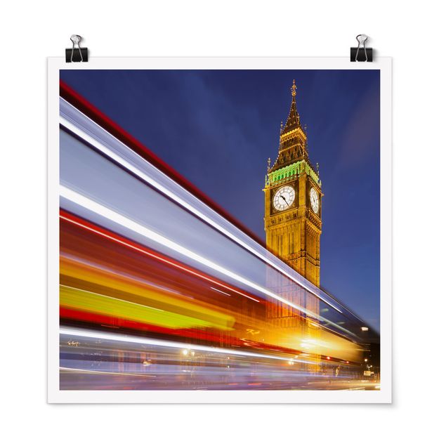 Tableaux moderne Circulation à Londres devant le Big Ben la nuit