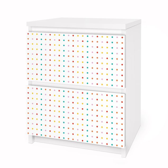Papier adhésif pour meuble IKEA - Malm commode 2x tiroirs - No.UL748 Little Dots