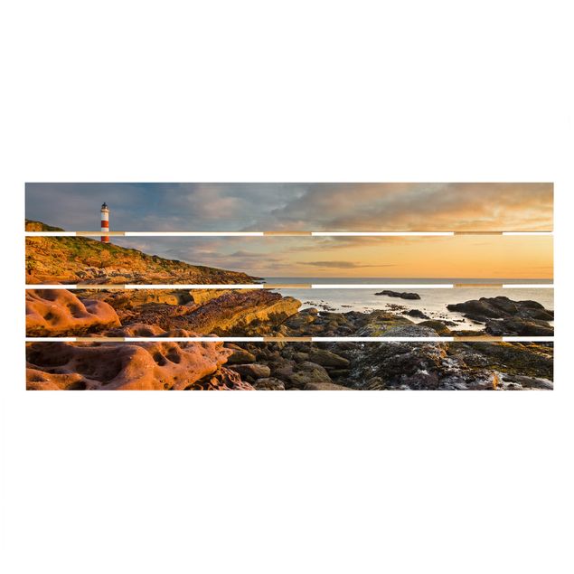 Tableaux de Rainer Mirau L'océan et le phare de Tarbat Ness au coucher du soleil