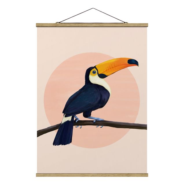 Tableau reproduction Illustration Oiseau Toucan Peinture Pastel