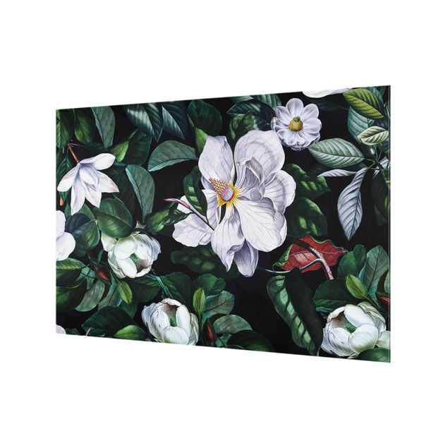 Fonds de hotte - Tropical Night With White Flowers - Format paysage 1:1