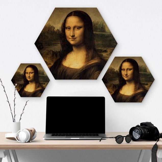 Hexagone en bois - Leonardo da Vinci - Mona Lisa