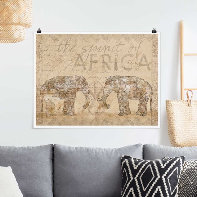 Déco murale cuisine Collage Vintage - Esprit d'Afrique
