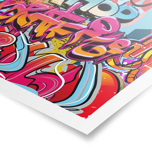 Tableau multicolore Hip Hop Graffiti