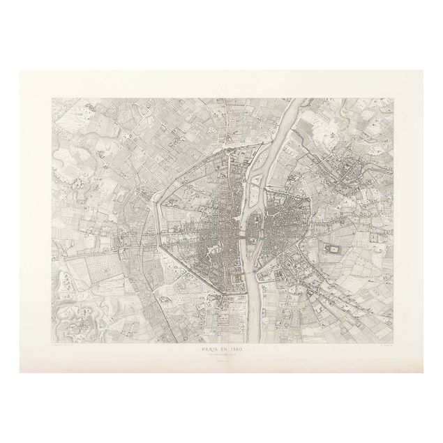 Fonds de hotte - Vintage Map Paris - Format paysage 4:3