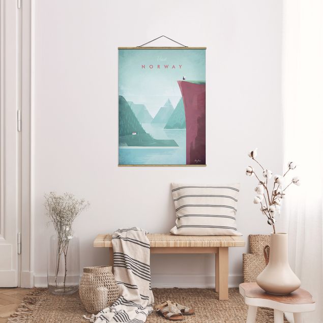 Tableau montagnes Poster de voyage - Norvège