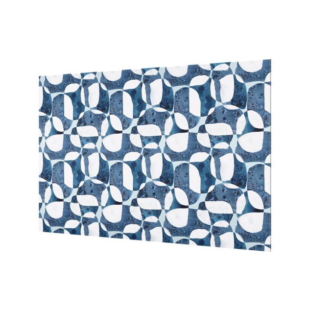 Fonds de hotte - Living Stones Pattern In Blue  - Format paysage 3:2