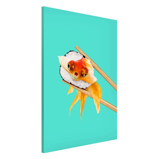 Tableau poisson Sushi avec poisson rouge