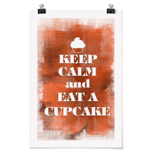 Poster citations No.EV71 Keep Calm And Eat A Cupcake