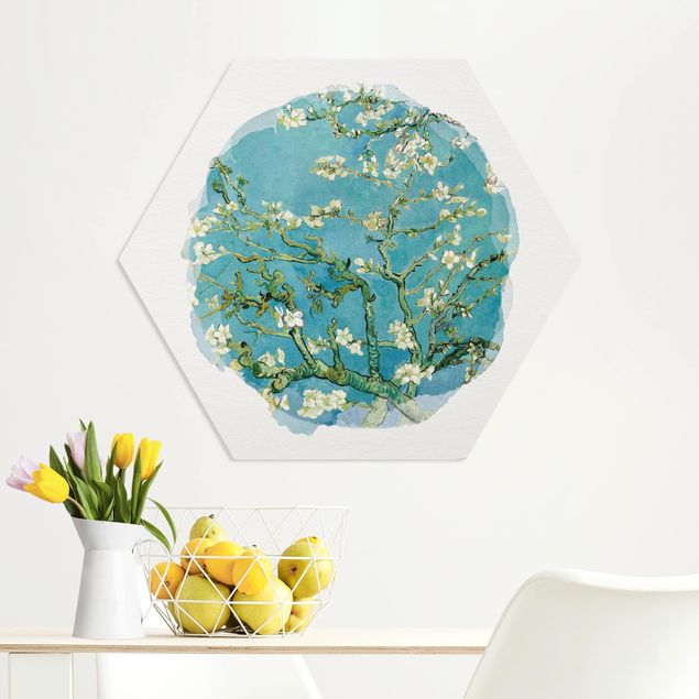 Tableau impressionniste Aquarelles - Vincent Van Gogh - Amandiers en fleur