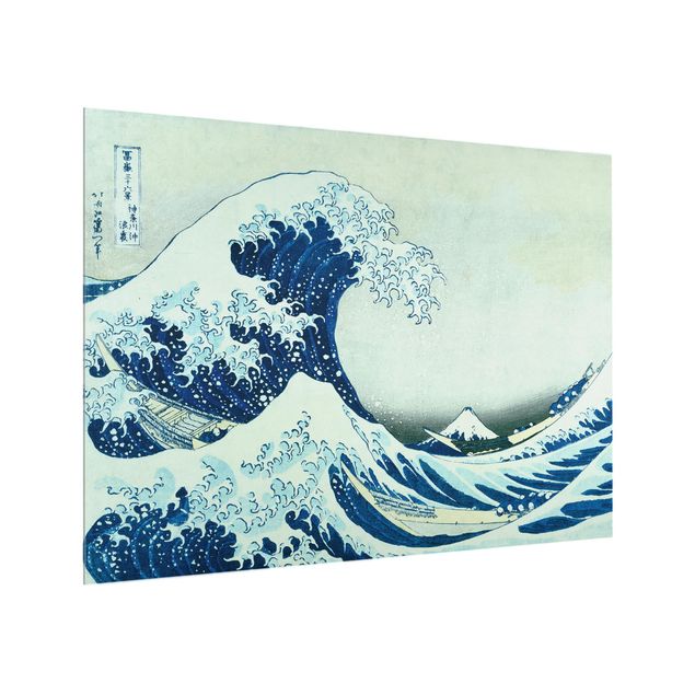 crédence cuisine en verre Katsushika Hokusai - La grande vague à Kanagawa