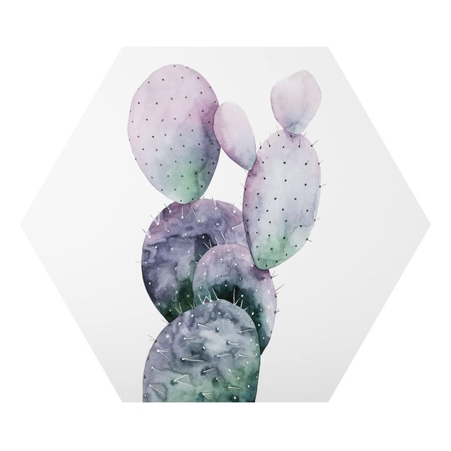 Tableau lilas Cactus en violet I