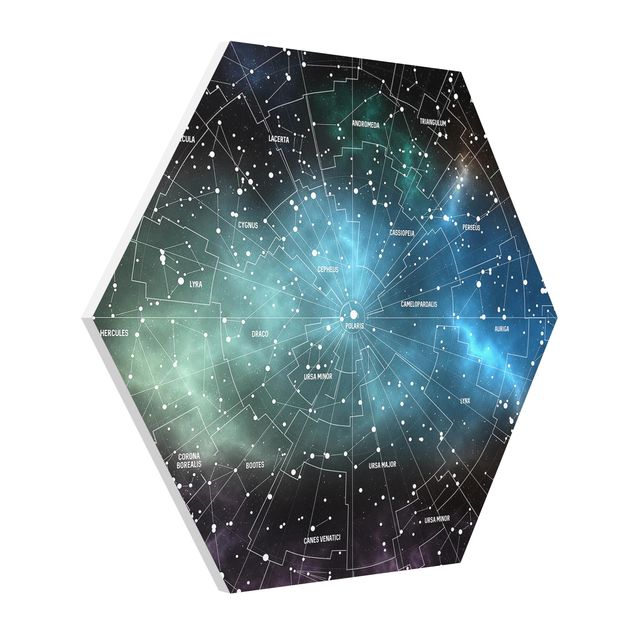 Tableau citation Carte des Constellations Stellaires Nébuleuse Galactique