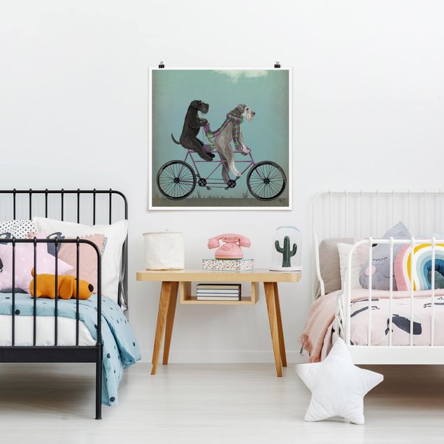 Décoration chambre bébé Cyclisme - Tandem Schnauzer