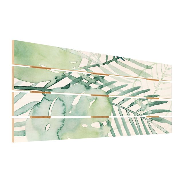 Impression sur bois - Palm Fronds In Watercolour I