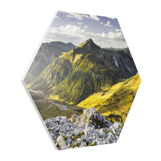Tableaux moderne Montagnes et vallée des Alpes Lechtal au Tyrol