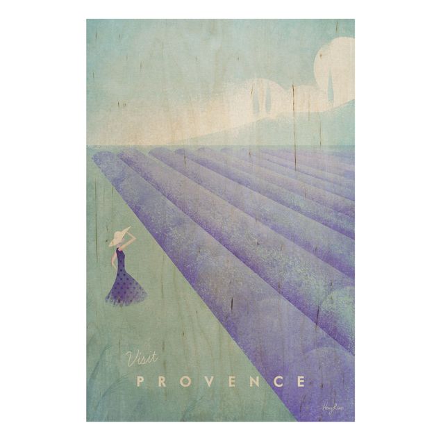 Tableaux en bois avec fleurs Poster de voyage - Provence
