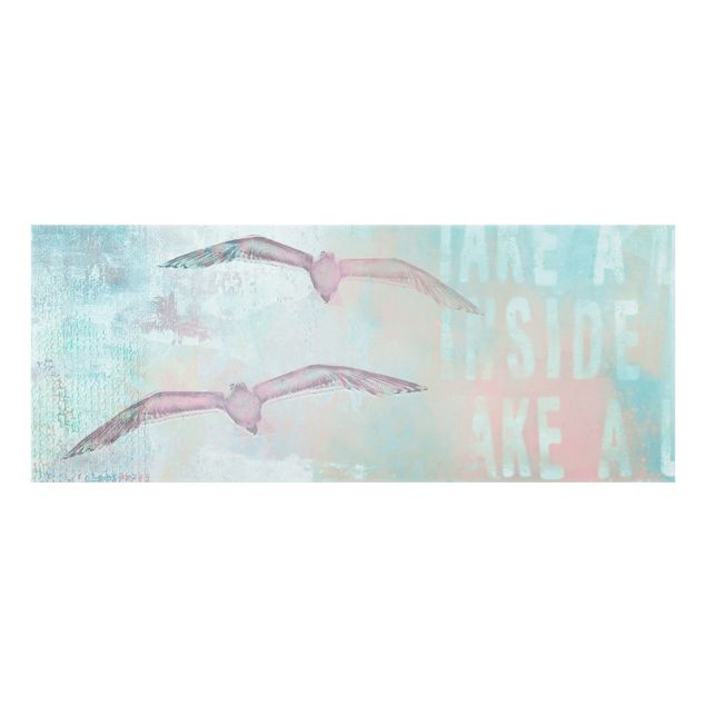 Fond de hotte - Shabby Chic Collage - Seagulls