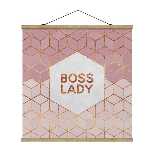 Tableaux dessins Boss Lady Hexagones en Rose