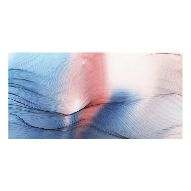Fonds de hotte - Mottled Colour Dance In Blue With Red - Format paysage 2:1