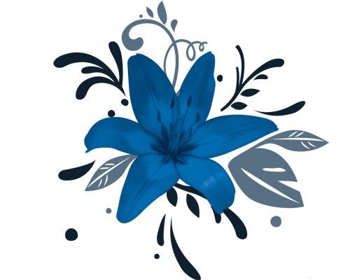 Sticker mural nature No.BP19 lys magnifique Bleu