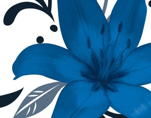 Sticker mural - No.BP19 Lily Dream Blue