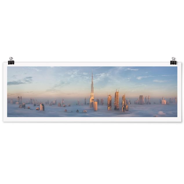 Poster architecture Dubaï au-dessus des nuages