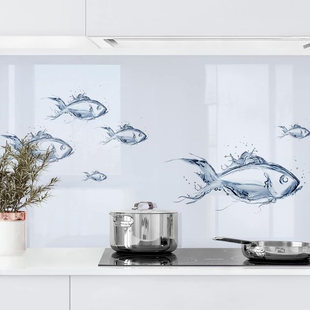 Revêtement mural cuisine - Liquid Silver Fish