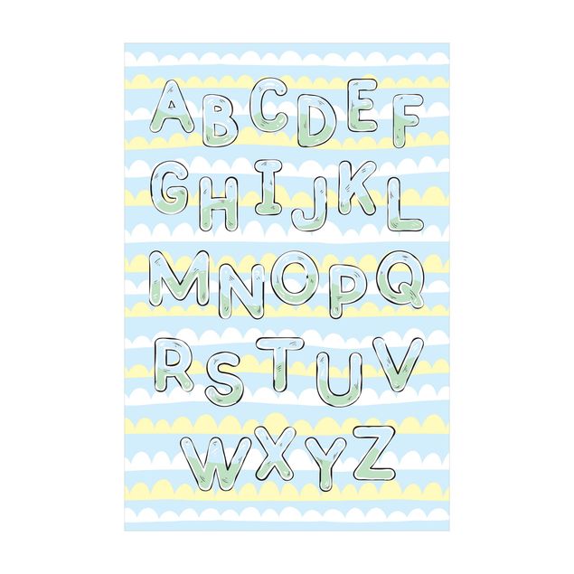 tapis pastel J'apprends l'alphabet de A à Z