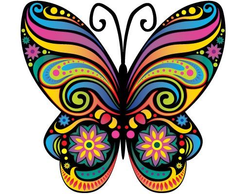 Sticker mural papillon No.BP22 Mandala Papillon