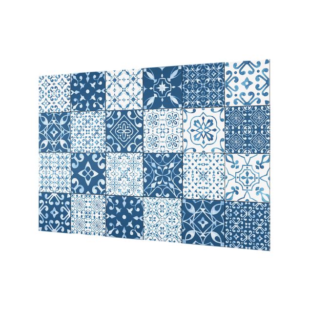 Fond de hotte - Tile Pattern Mix Blue White