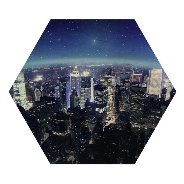 Hexagone en bois - Illuminated New York