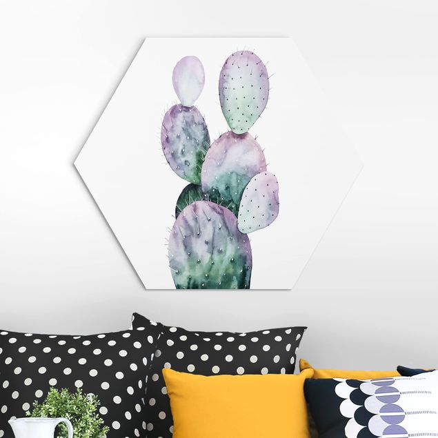 Déco murale cuisine Cactus en violet II