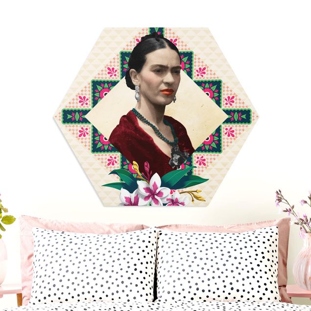 Décorations cuisine Frida Kahlo - Fleurs et géométrie