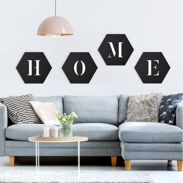 Tableaux famille Lettres HOME White Lot II
