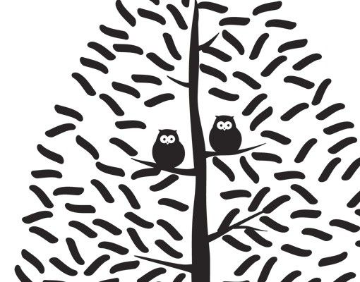 Sticker mural - No.UL1068 Owls Tree