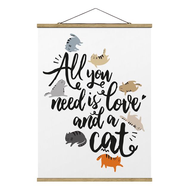 Tableau animaux All You Need Is Love And A Cat