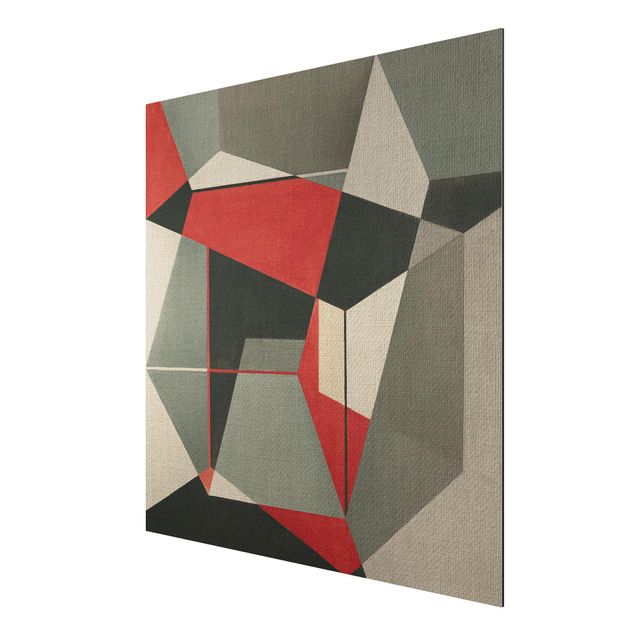 Tableau art abstrait Renard géométrique