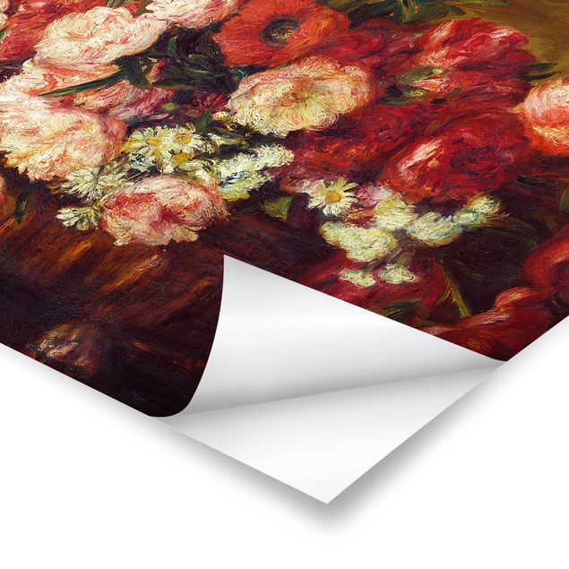 Tableaux rouges Auguste Renoir - Nature morte aux pivoines