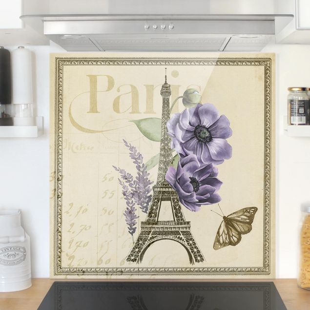 Déco mur cuisine Collage de Paris Tour Eiffel