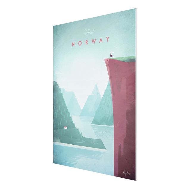 Tableau montagne Poster de voyage - Norvège