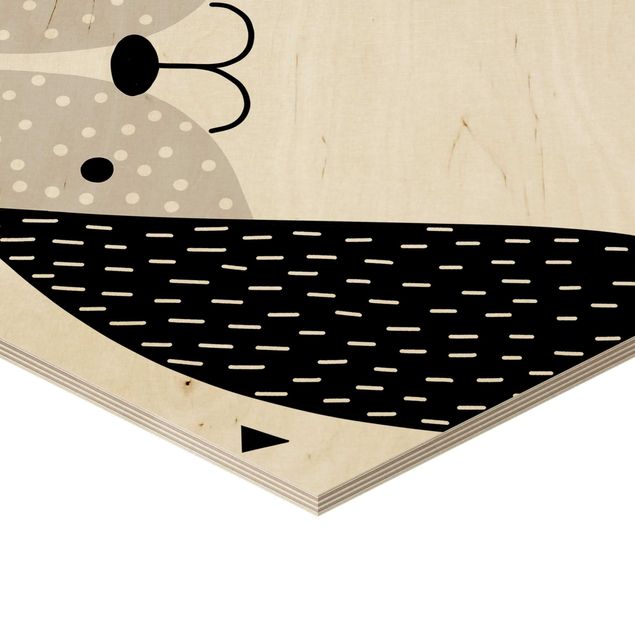 Hexagone en bois - Zoo With Patterns - Dog