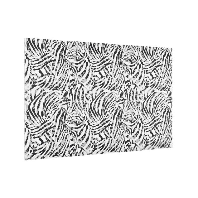 Fond de hotte verre Zebra Pattern In Shades Of Grey