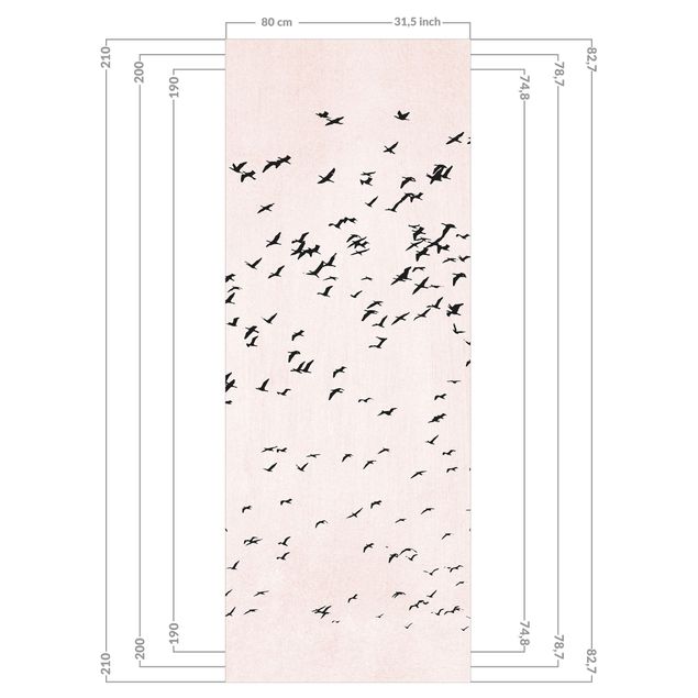 Revêtement mural de douche - Flock Of Birds In The Sunset