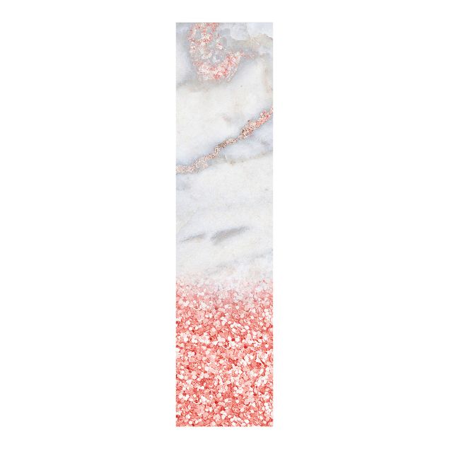Panneaux coulissants abstraits Marbre avec confettis roses