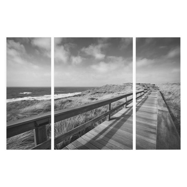 Tableaux sur toile en noir et blanc Balade au bord de la mer du Nord ll