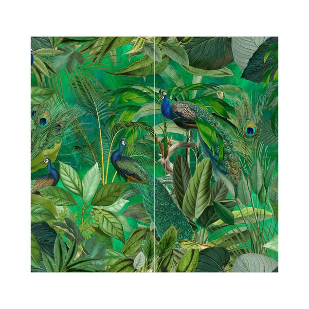 Revêtement mural de douche - Peacocks In The Jungle