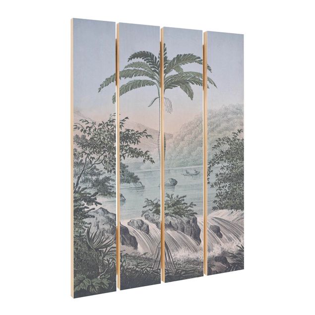 Tableau décoration Illustration vintage - Paysage avec palmier