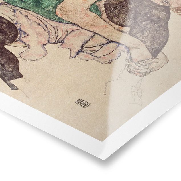 Tableau reproduction Egon Schiele - Femme assise avec un genou en l'air